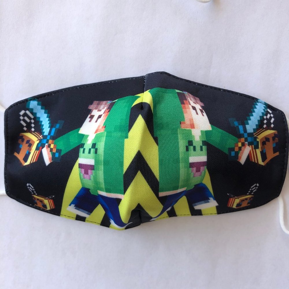 kids face mask minecraft green creeper